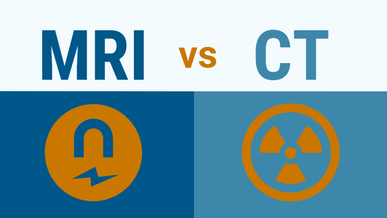 A graphic showing the mri and ct scan symbols