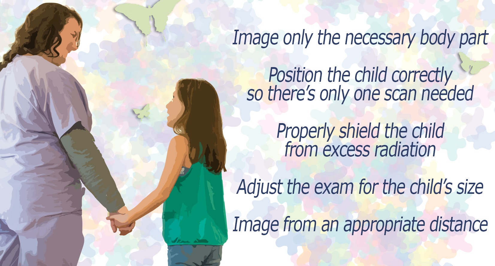 A graphic that has a list of tips for how to position children gently